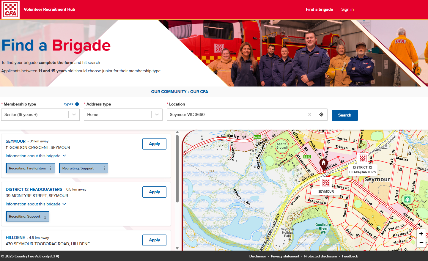 Volunteer Recruitment Hub landing page